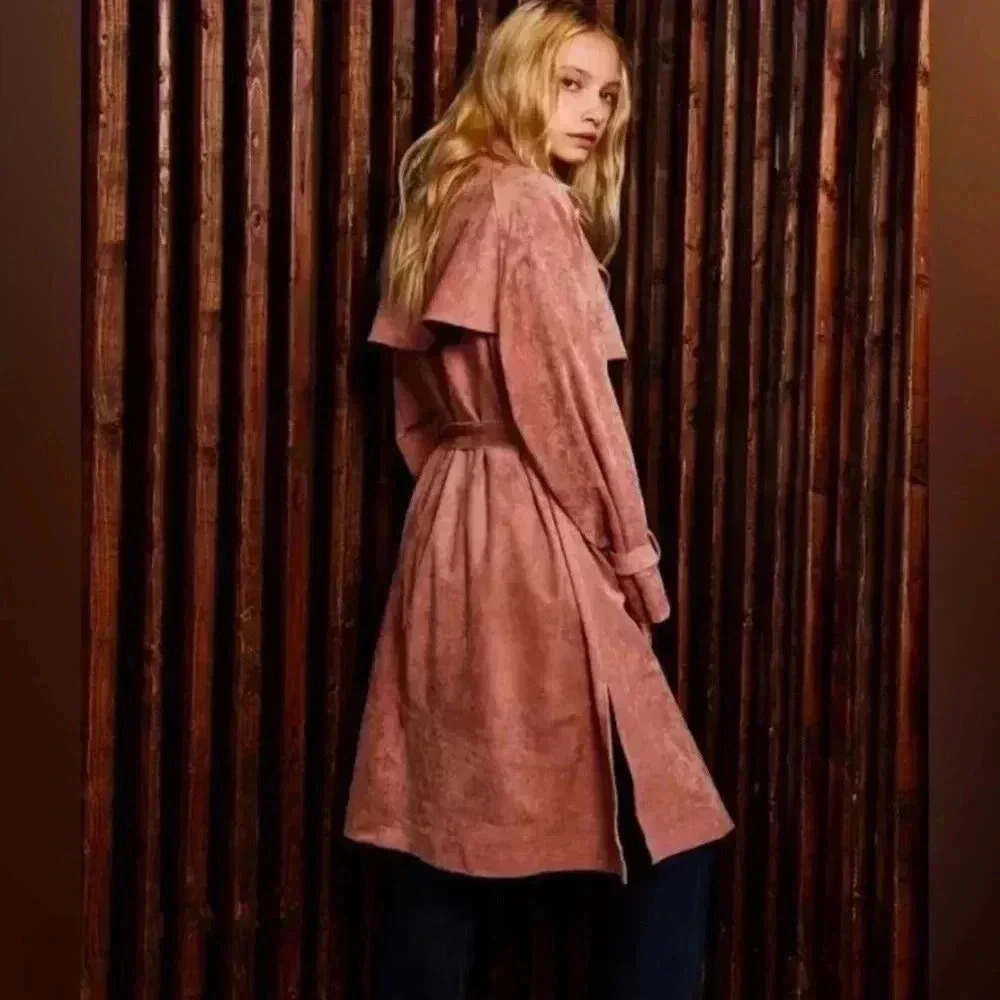 Brand New OAT NY Dusty Rose Trench coat size M - Picture 2 of 8